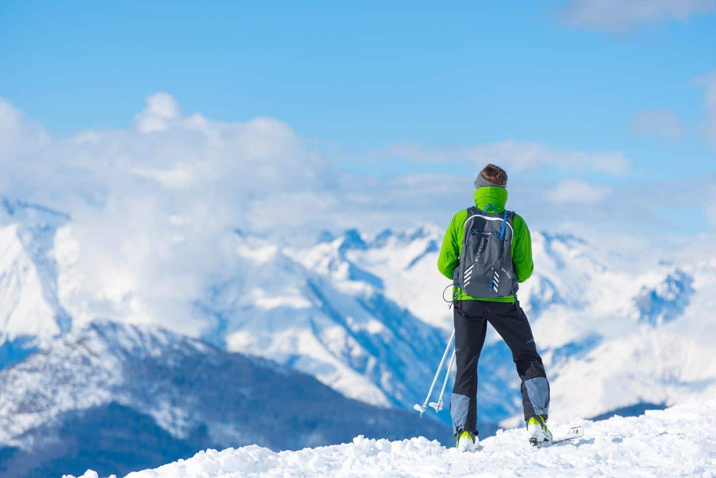 man skiing