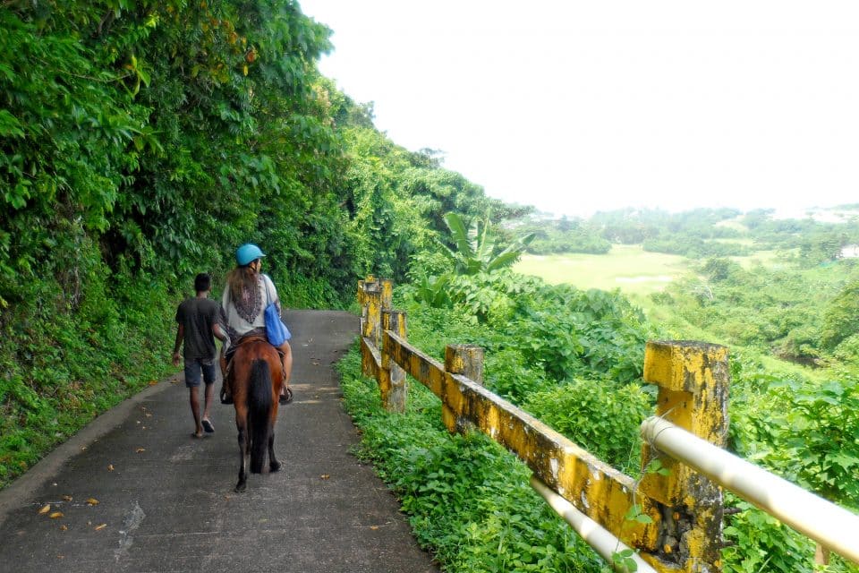 A woman horseriding