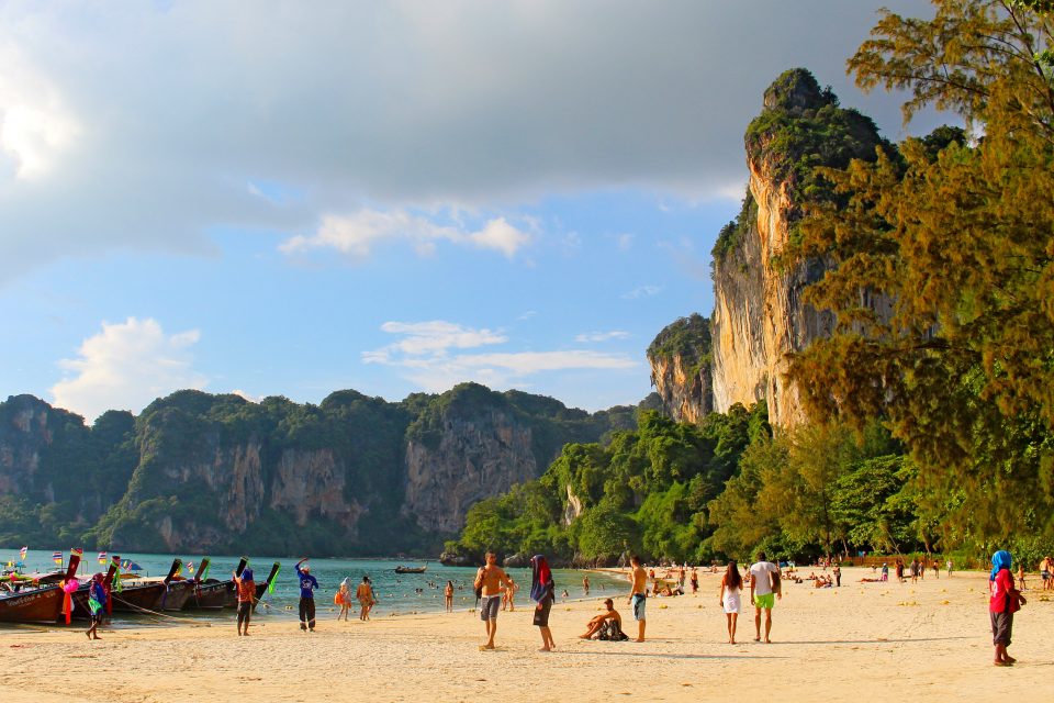 People at Railay beach in Krabi