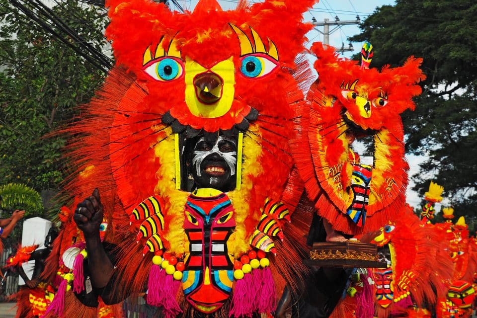 A man in carnival dress